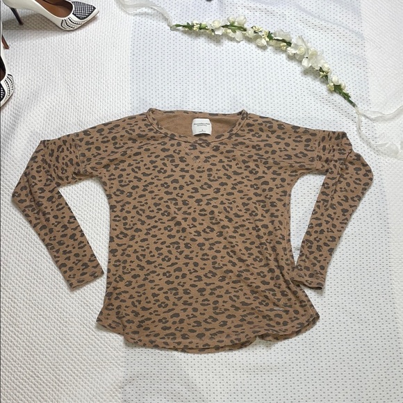Abercrombie & Fitch Tan Brown Fitted Long Sleeve Blouse - Picture 2 of 5